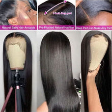 Load image into Gallery viewer, Vietnamese Raw Hair 250% Density Straight Lace Frontal Wigs Human Hair Lace Front Transparent Hd Lace Wig For Black Women
